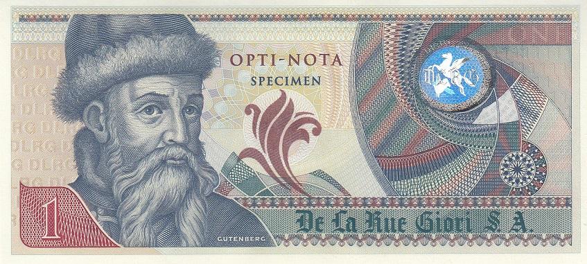 Италия Тестовая банкнота 1 UNC (18934)
