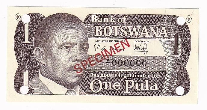 Ботсвана Банкнота Образец 1 пула 1983 год SPECIMEN UNC (31510)