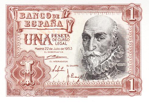 Испания Банкнота 1 песет 1953 год UNC (11942)