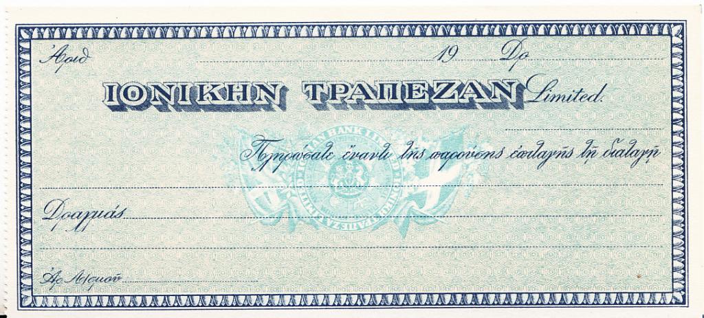 Греция Банковский чек UNC (7773)