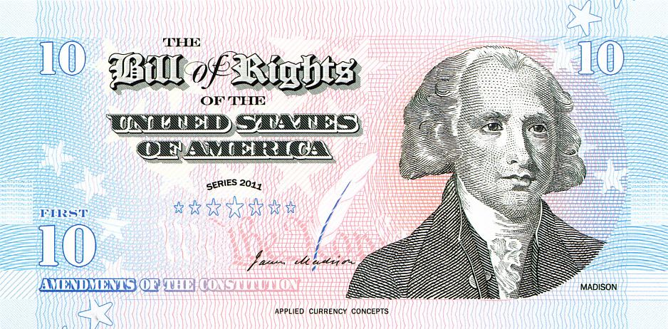 США Банкнота 2011 год - Закон о правах UNC (6778)