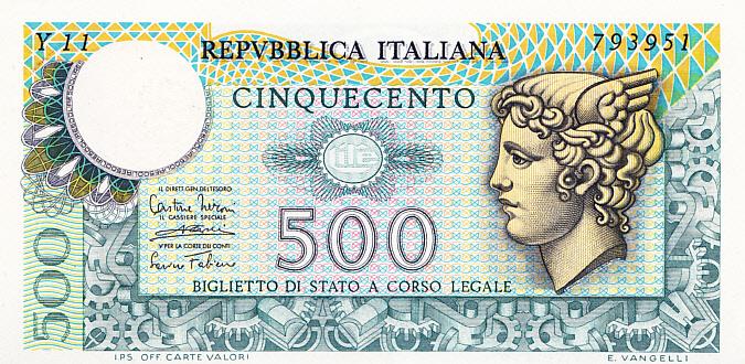 Италия Банкнота 500 лир  14 февраля 1974 год UNC (8250)