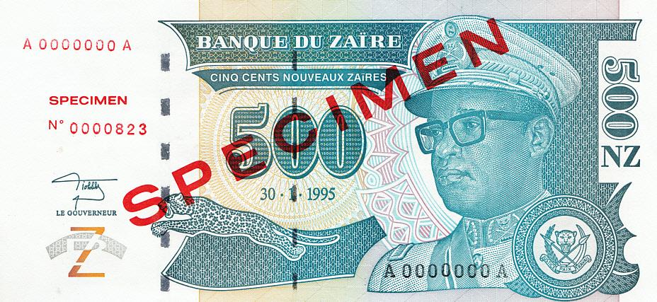 Заир Банкнота-образец 500 новых заир 1995 год  UNC (7161)
