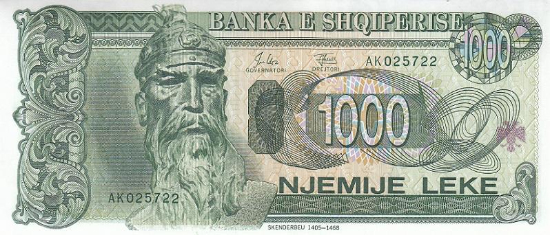 Албания Банкнота 1000 лек 1994 год АК 025722 UNC (23829)