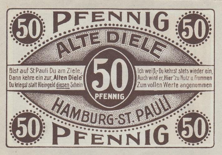 Германия Нотгельд 50 пфеннигов 1921 год (Редкий) Hamburg XF/AUNC (23552)