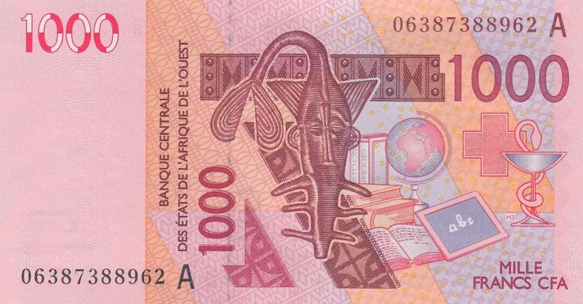 Западная Африка (Буква А - Кот-дИвуар) Банкнота 1000 франков 2006 год UNC (23698)