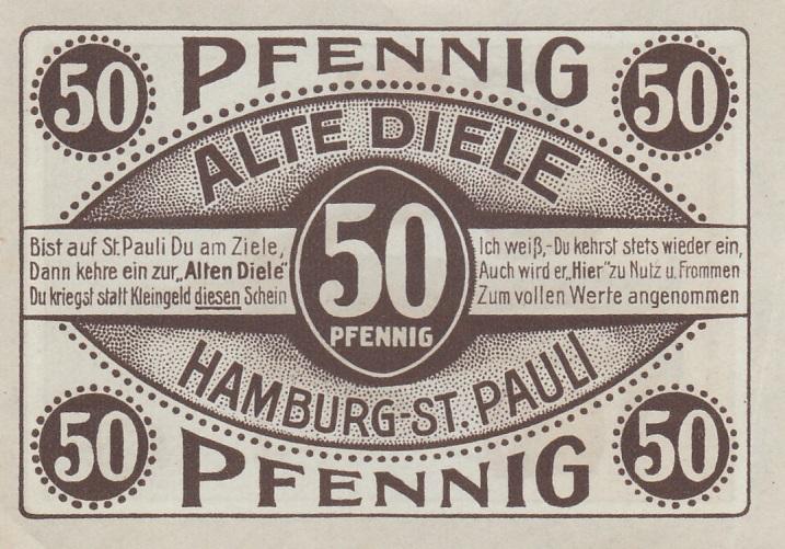 Германия Нотгельд 50 пфеннигов 1921 год (Редкий) Hamburg XF/AUNC (23554)
