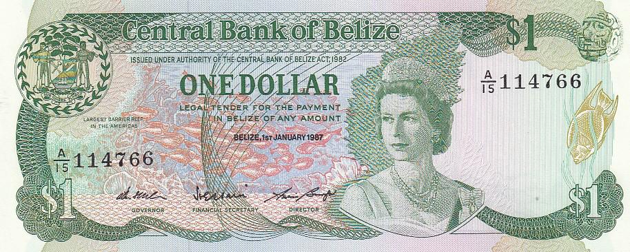 Белиз Банкнота 1 доллар 1987 год UNC (23808)