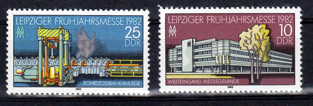 Марки ГДР 1982 Mi № 2683 -2684 Лейпцигская весенняя ярмарка Серия 2 марки MNH **