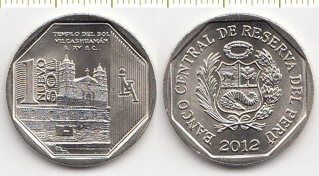 Перу Монета 1 новый соль 2012 год - Храм Солнца в Вилькасуамане UNC (20953)