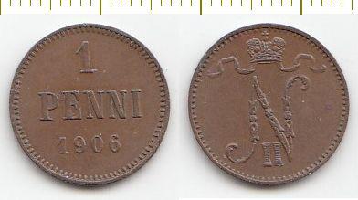 Финляндия Монета 1 пенни 1906 год UNC (25785)