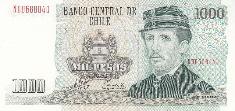 Чили Банкнота 1000 песо 2003 год UNC (23957)