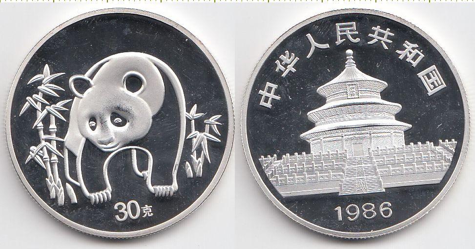 Китай Монетовидный жетон 1986 год - Панда UNC (16406)