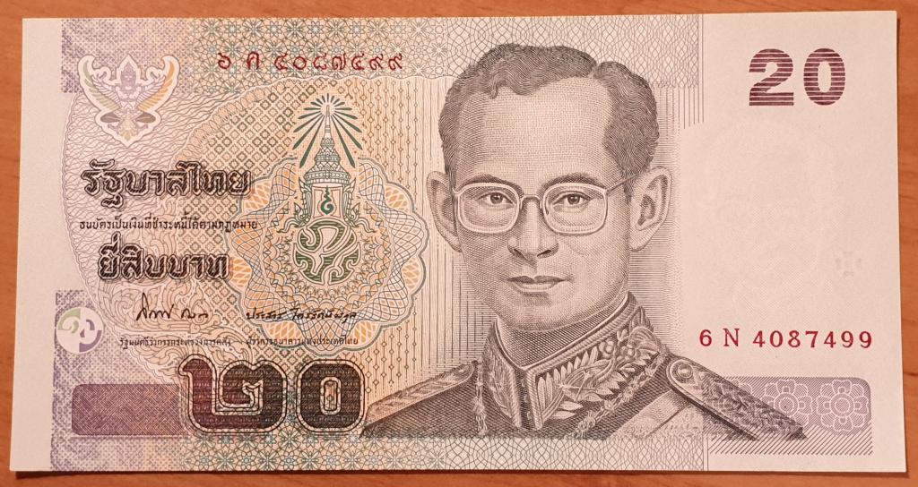 Таиланд Банкнота 20 бат 2003 год 2-й тип подписи UNC (25517)