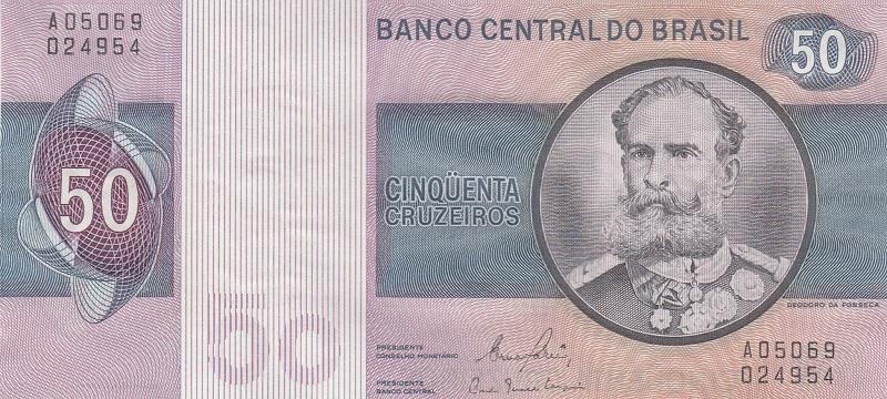 Бразилия Банкнота 50 крузейро 1980 год UNC (24717)
