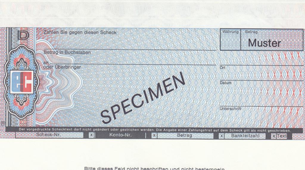 ФРГ Чек образец UNC (27763)