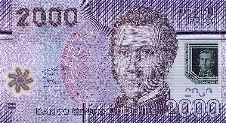 Чили Банкнота 2000 песо 2009 год UNC (2199)