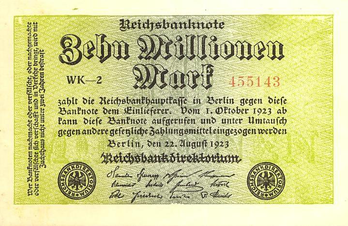 Германия Банкнота 10000000 марок 1923 год UNC (4857)