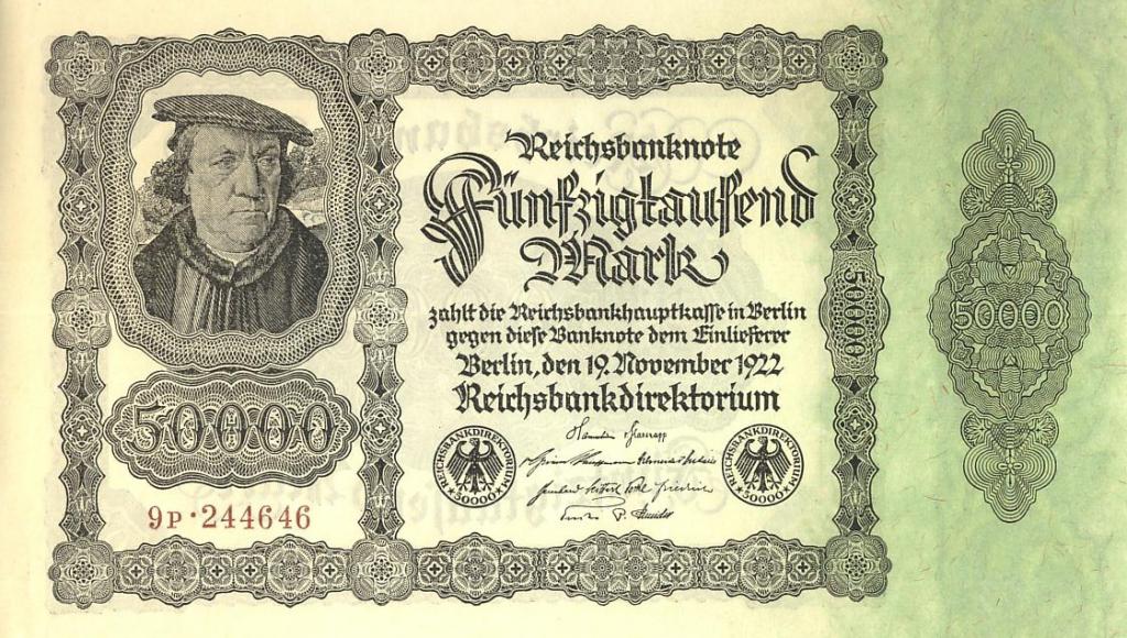 Германия Банкнота 50000 марок 1922 год Серия 9p UNC (4949)