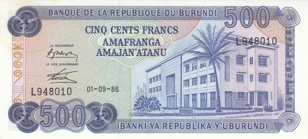 Бурунди Банкнота 500 франков 1986 год AUNC/UNC (29196)