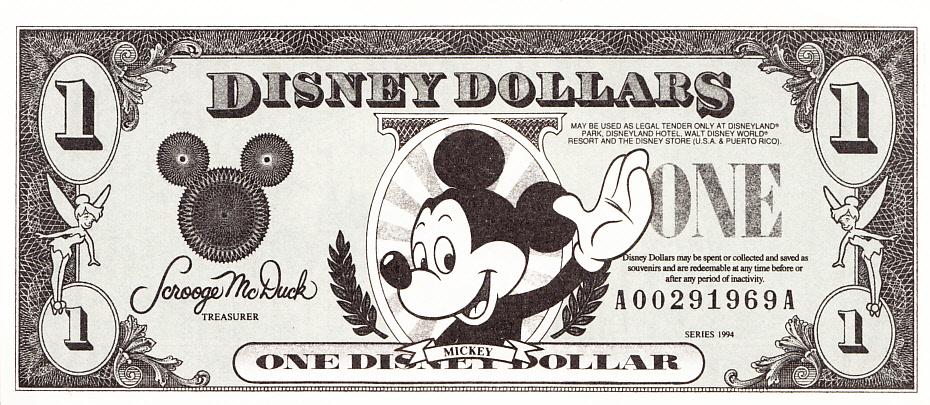 Дисней 1 доллар 1994 год КОПИЯ UNC (6682)
