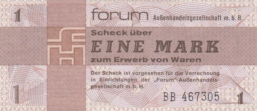 ГДР Банкнота 1 марка 1979 год UNC (29176)