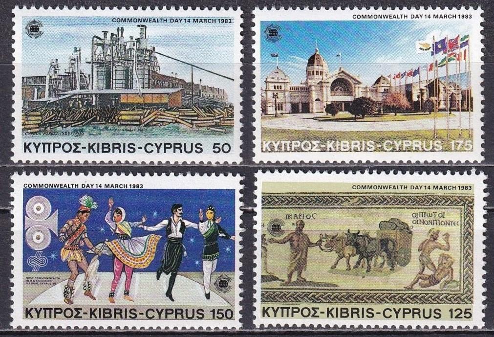 Кипр 1983 г. День Содружества. Археология, мозаика ** Mi 578 - 581 Серия  MNH чист.
