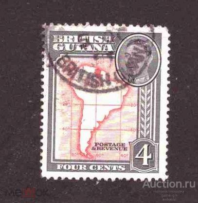 Гайана   гашеная   1938  год   карта  №  3140