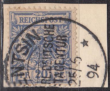 1894 Германия Зарубежные офисы Китай Стандарт Надпечатки № М48 гашеная 30 евро ТЯНЬЦЗИНЬ