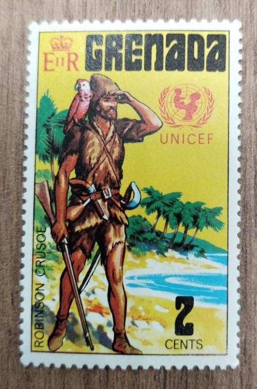 Почтовая марка Гренада Робинзон Крузо**