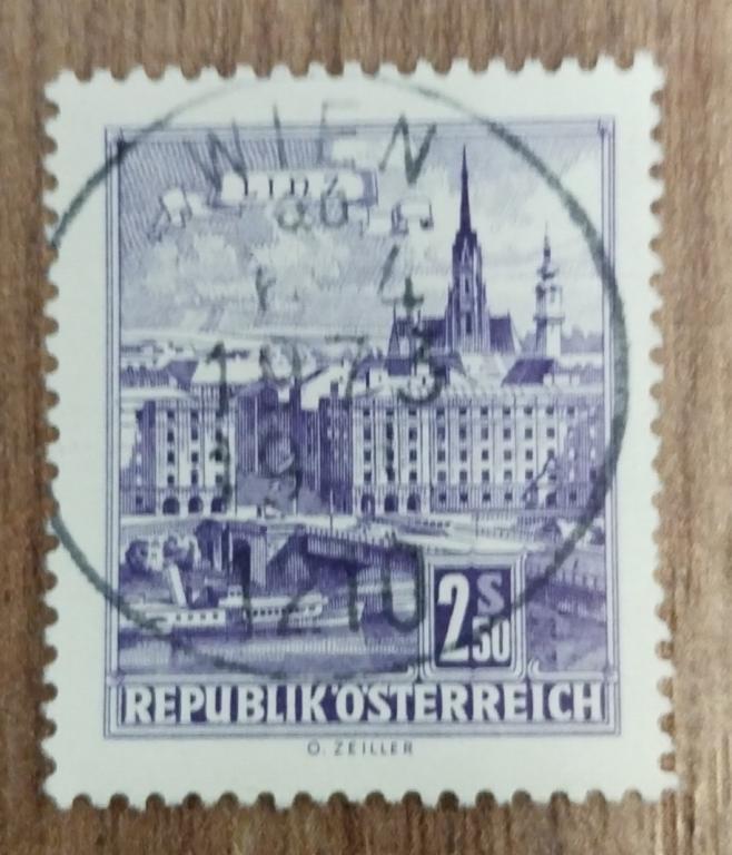 Почтовая марка Австрия стандарт Города  Достопримечательности 