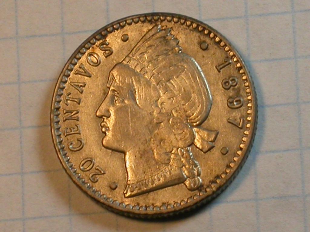 Доминикана Доминиканская Республика 20 Сентаво 1897 UNC