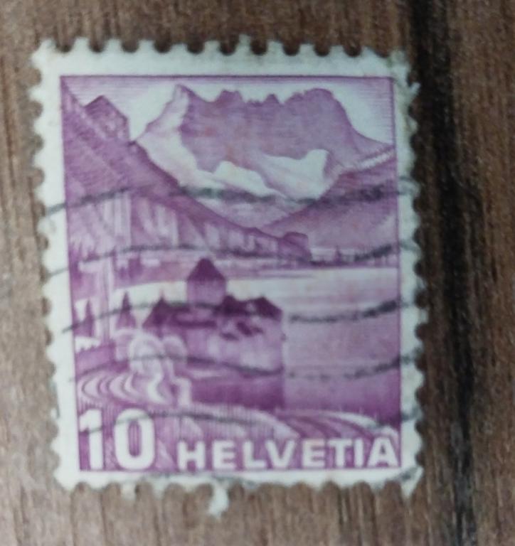 Почтовая марка Швейцария 1948 Горы Ландшафты Архитектура