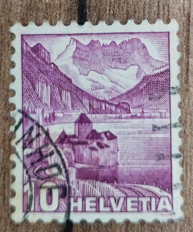 Почтовая марка Швейцария 1948 Горы Ландшафты Архитектура