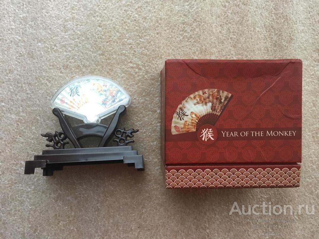 Танзания 1000 шиллингов 2016 Год обезьяны Веер Лунный календарь СЕРЕБРО