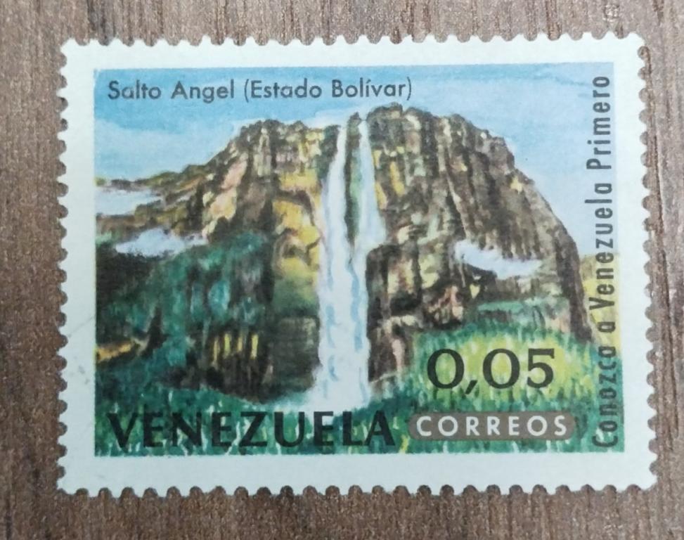 Почтовая марка Венесуэла 1964 Горы Водопад **