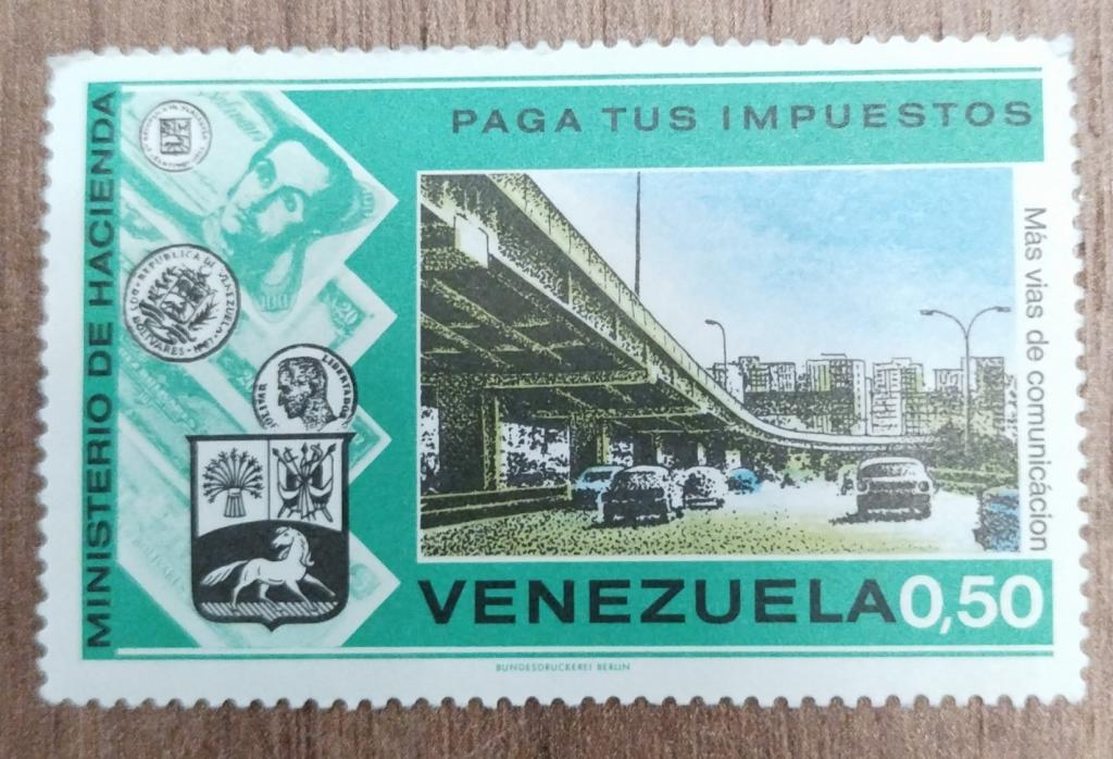 Почтовая марка Венесуэла 1974 Места Города Мосты**