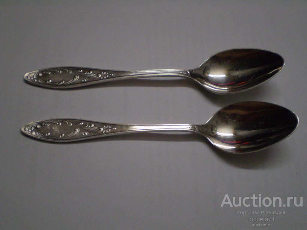 2 красивых десертные ложки СССР. МНЦ. Длина 17,9 см.