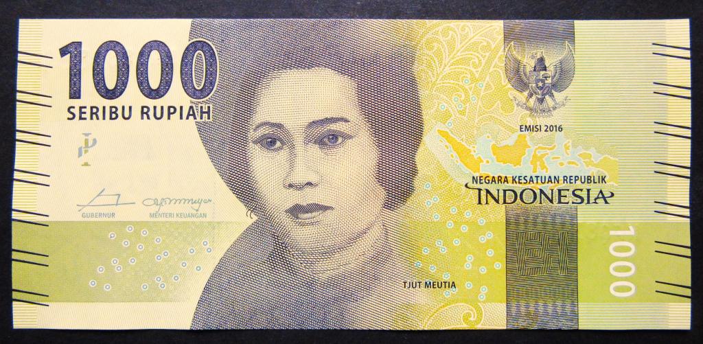 Индонезия 1000 рупий 2016 г. UNC