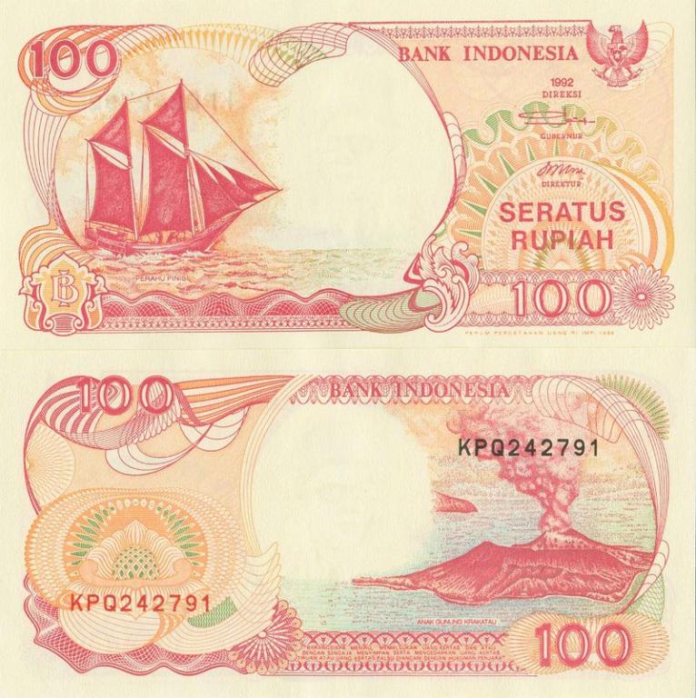 Индонезия 100 рупий 1999 P127g пресс unc / 1992