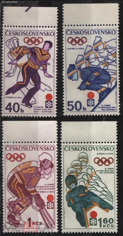 cz1972_2050-53 Чехословакия Зимняя Олимпиада Саппоро-72 ** MNH 3 евро