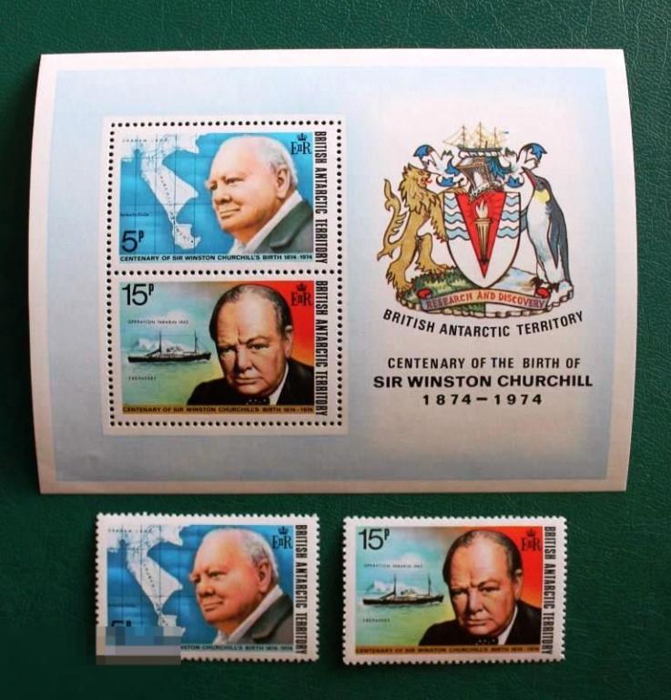 БРИТАНСКАЯ АНТАРКТИЧЕСКАЯ ТЕРРИТОРИЯ 1974 ЧЕРЧИЛЛЬ  Sc# 62-63, a MNH
