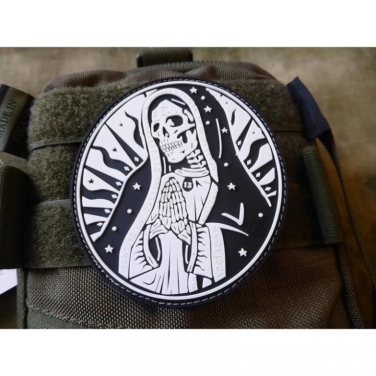 Патч JACKETS TO GO Patch SANTA MUERTE velcro BLACK/WHITE