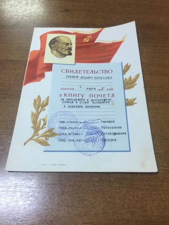 Грамота Ткачиха. Курган-Тюбе. Таджикская ССР.  Грамота. Почетная Грамота. Таджикистан. Ткачиха. СССР