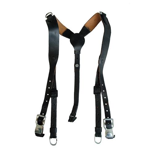 Подтяжки MIL-TEC® WH leather suspenders with hook and knapsack BLACK rep.