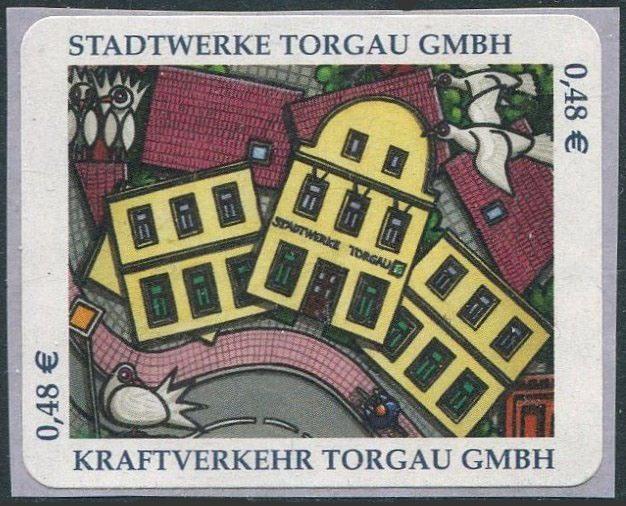 Германия 2003 Торгау частная автомобильная почта Kraftverkehr Torgau ** графика велосипедист