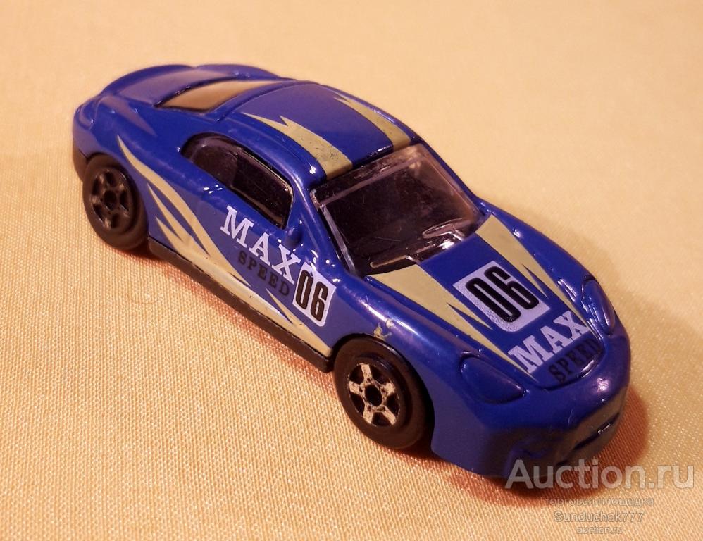 Модель гоночного автомобиля "Порше Porsche Cayman" для Треков. Синий. 1/64.