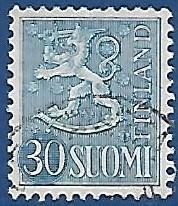 Финляндия. 1956. Герб 1954 года - дизайн Хаммарстена-Янссона. Гашение.