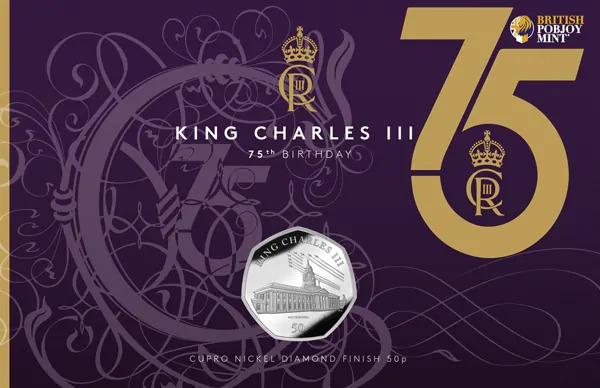 * Британская Антарктическая Территория 50 пенсов 2023 RAF Cranwell * Самолет * Birthday King Charles