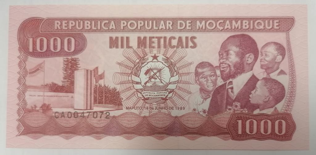 МОЗАМБИК 1000 МЕТИКАЛ 1989 год  P #132c UNC ПРЕСС